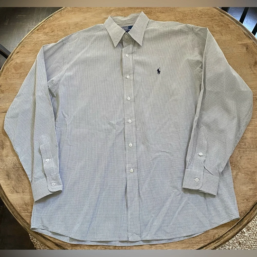 Polo Ralph Lauren Lowell Sport Men’s Sz L  Windowpane Plaid Oxford Shirt‎